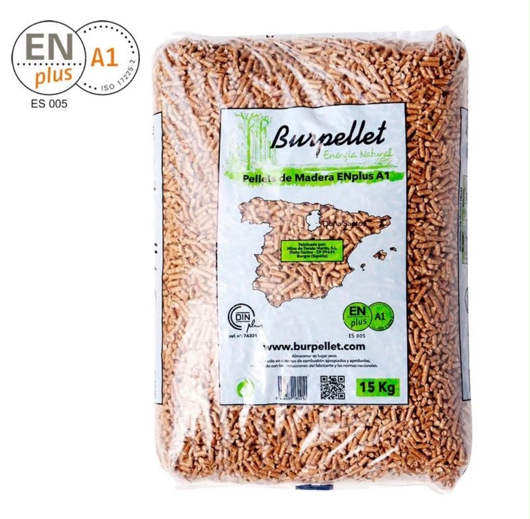 Pellets BURPELLET ENplus A1 – Palete de 77 Sacos de 15 kg (1.155 kg)